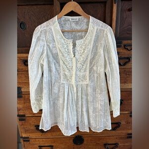 Coldwater Creek Lace Tunic Blouse Sz: M